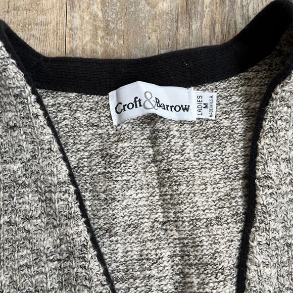 Croft and Barrow Sweater Vest M Gray Button Vintage 90s - Picture 3 of 8